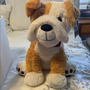 Plush Bull Dog Toy - Brown and White